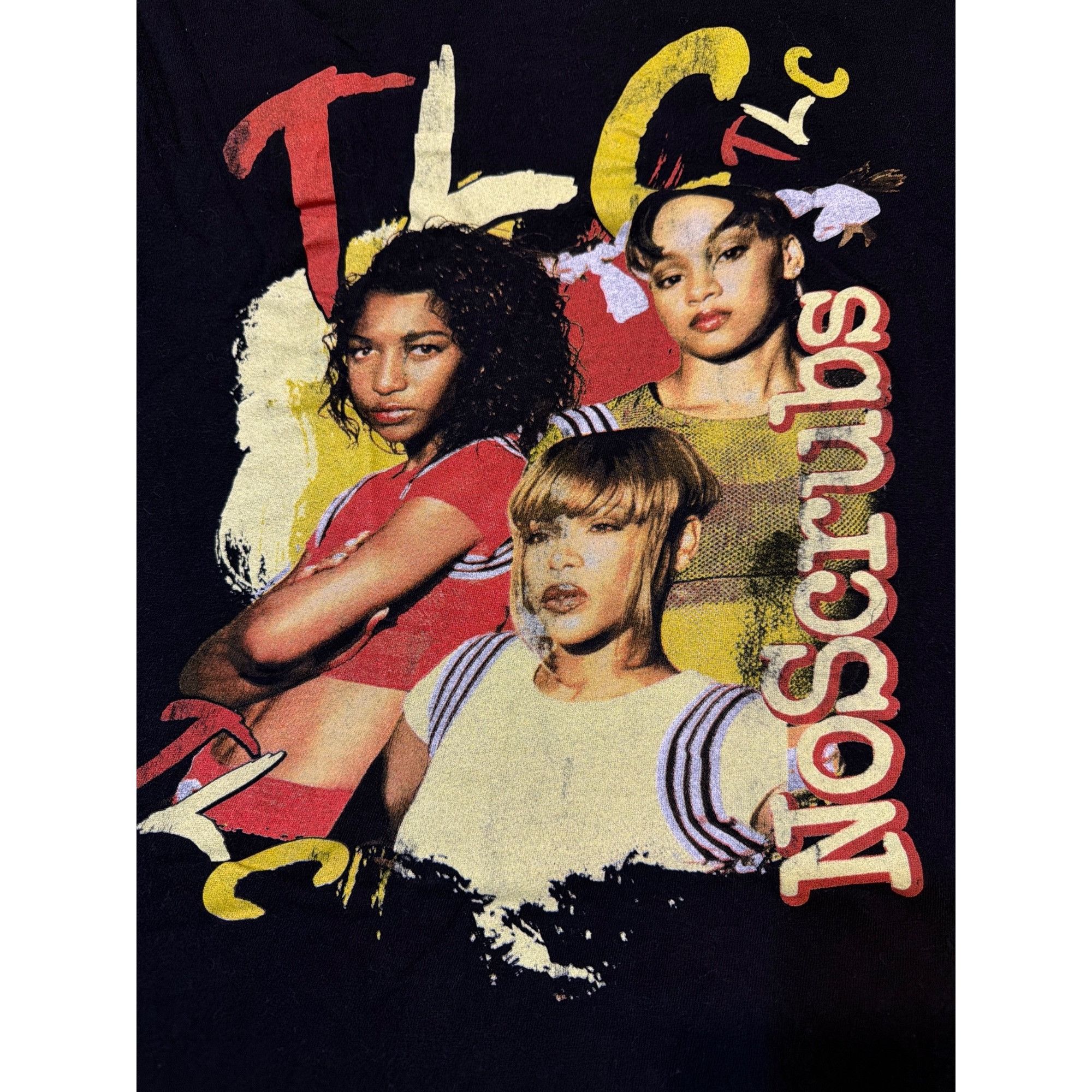 Other Vintage 90s TLC No Scrubs Front Graphic T Shirt Black Short Size XXL / US 16-18 / IT 52-54 - 2 Thumbnail