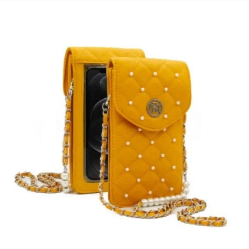 Badgley Mischka Badgley Mischka Yellow Pearls Strap Crossbody Phone Case NWT Size ONE SIZE - 1 Thumbnail