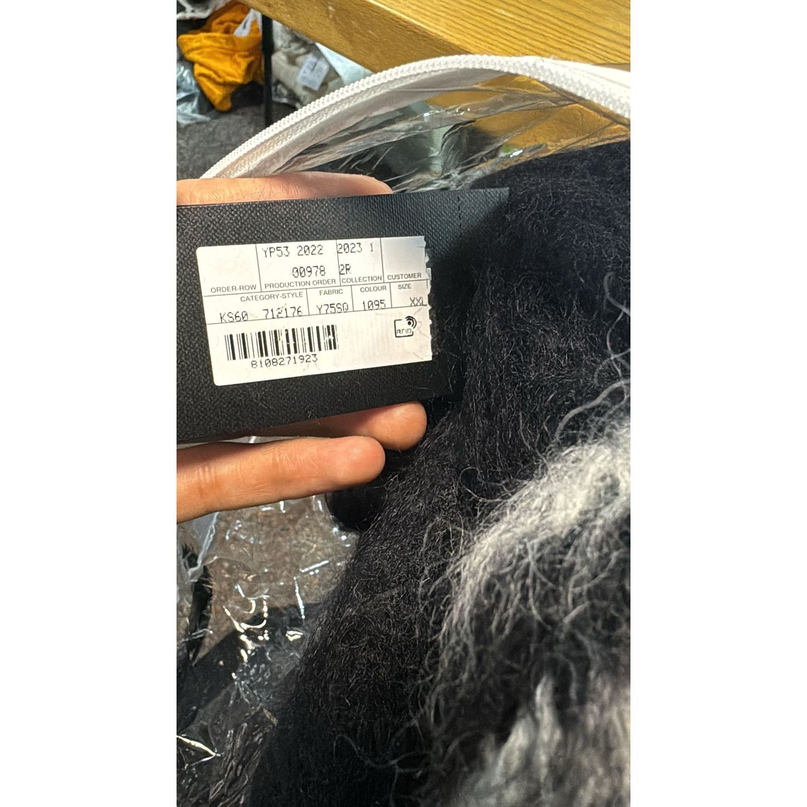 Saint Laurent Paris o1rshd1 Jacquard Sweater in Noir/Naturel Size US XXL / EU 58 / 5 - 13 Thumbnail