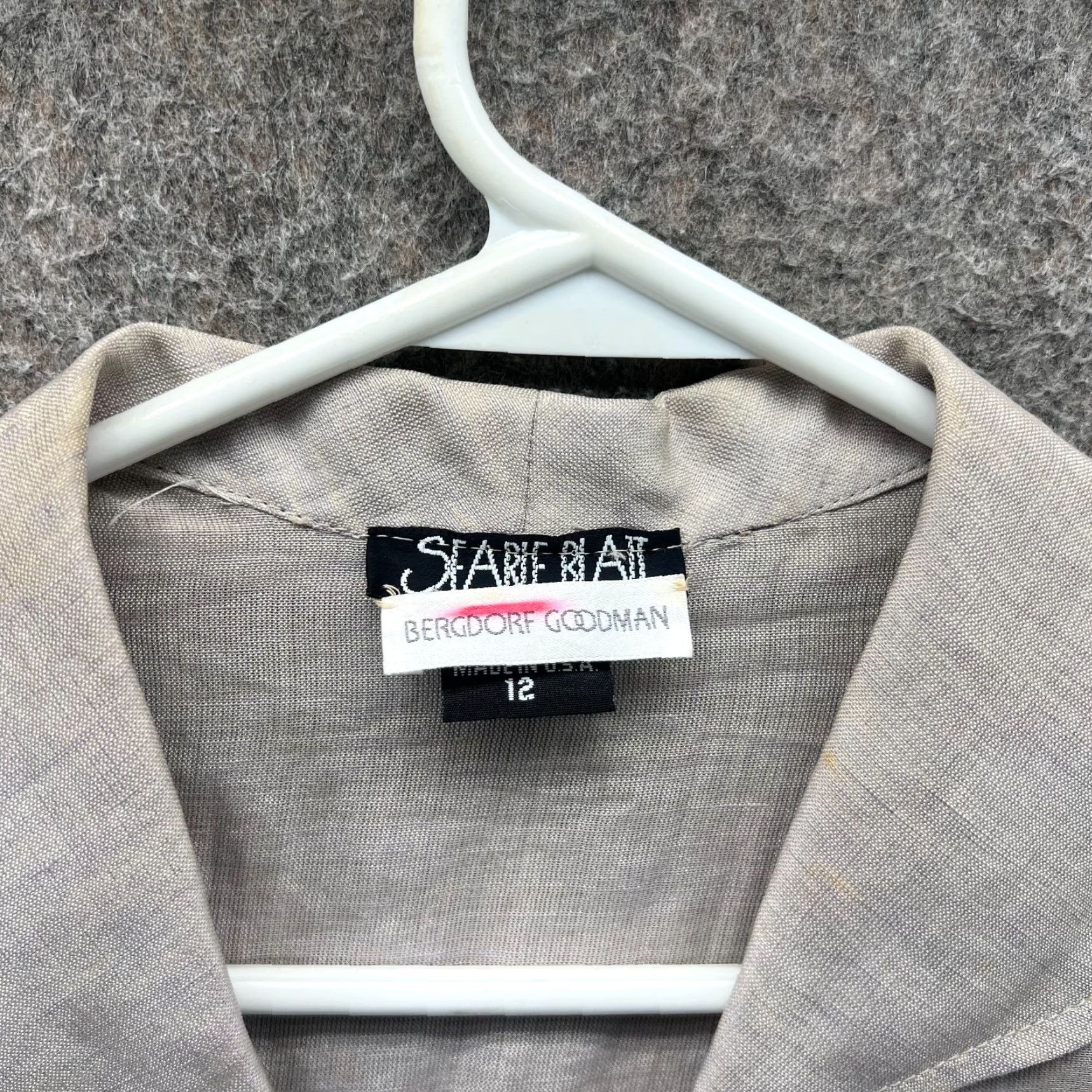 Bergdorf Goodman Searle blatt Dress Women 12 Beige Button Down Linen Dress Shirt 70s Casual Midi Woven Pockets Shirt Dress Womens Size XL / US 12-14 / IT 48-50 - 3 Thumbnail