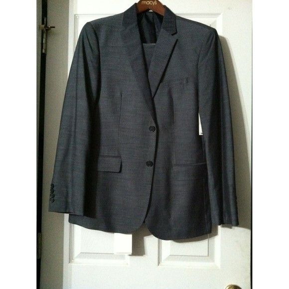 CALVIN KLEIN MENS NEW OMBRE BLUE SUIT JACKET:M PANTS:33/32