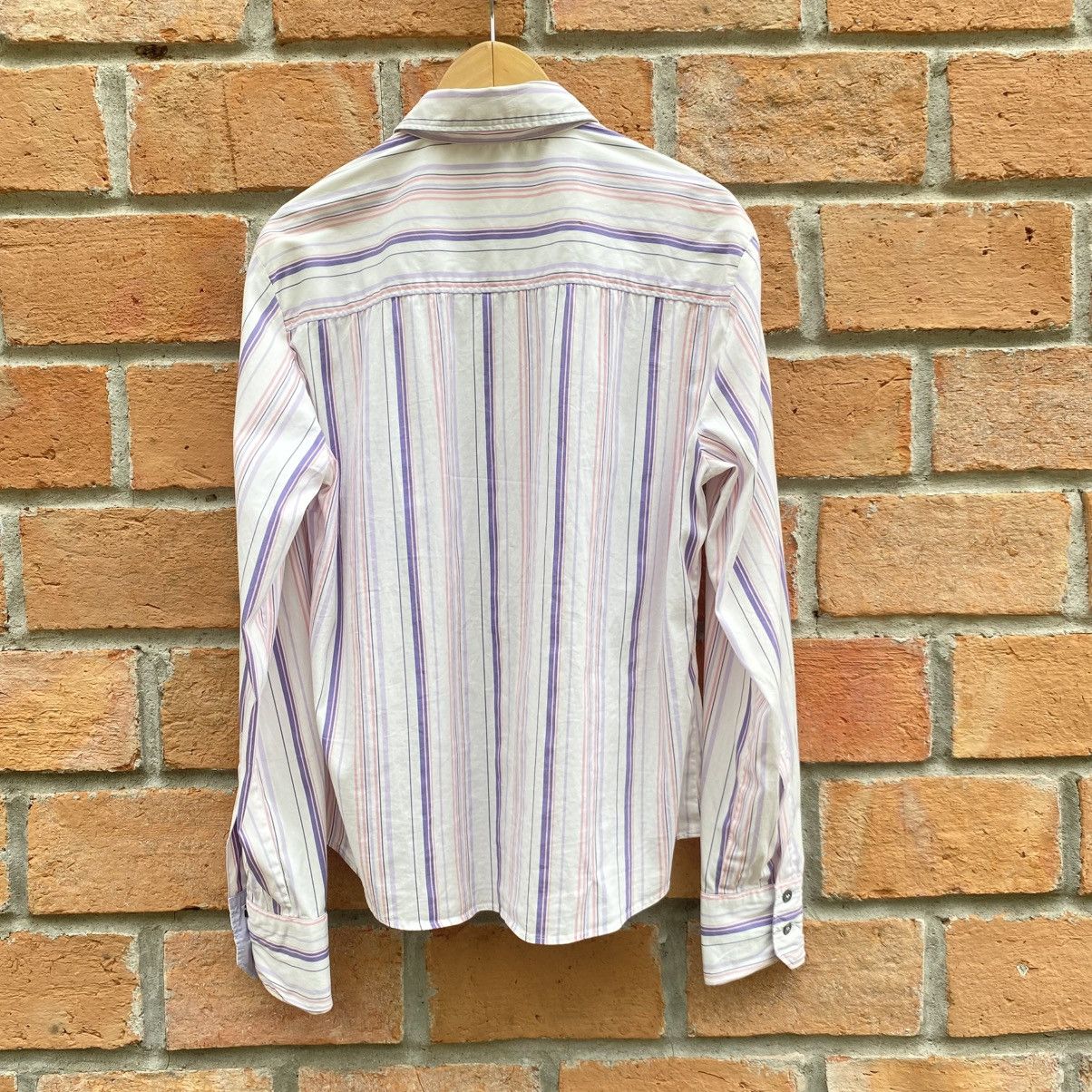 Max Mara Max Mara White Striped Long Sleeve Button-Up Shirt Size M / US 6-8 / IT 42-44 - 4 Thumbnail