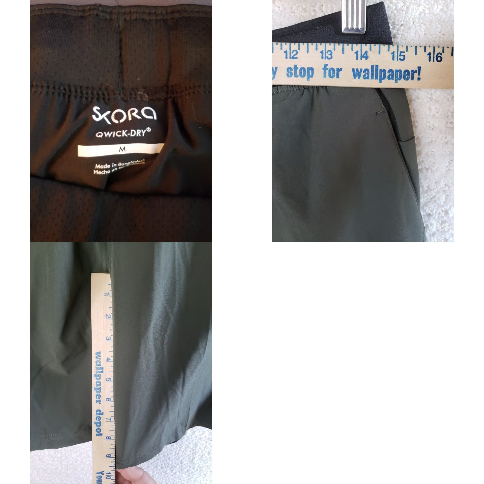 Vintage VINTAGE Skora Athletic Qwick Dry Running Shorts Men M Green Elastic Waist Longer Compression Liner Regular Size US 31 - 9 Thumbnail