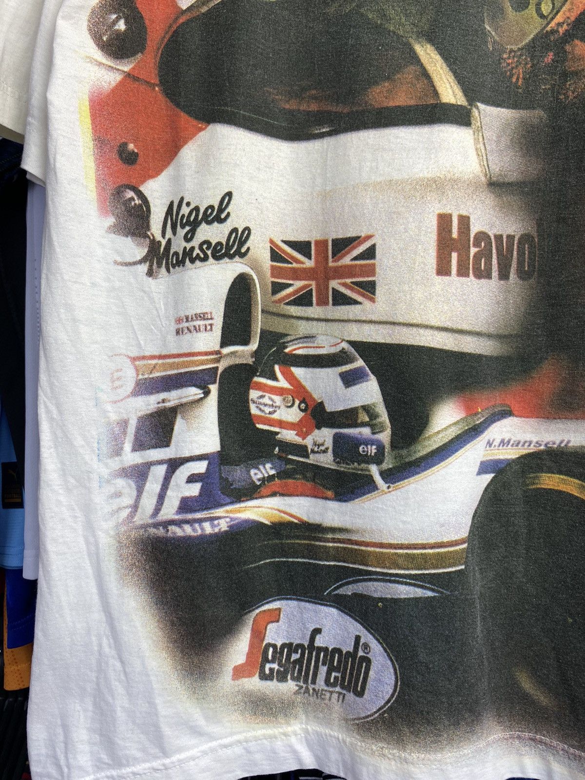 Vintage Rare vintage 1990s Formula 1 racing T-shirt Nigel Mansell Size US XL / EU 56 / 4 - 8 Thumbnail