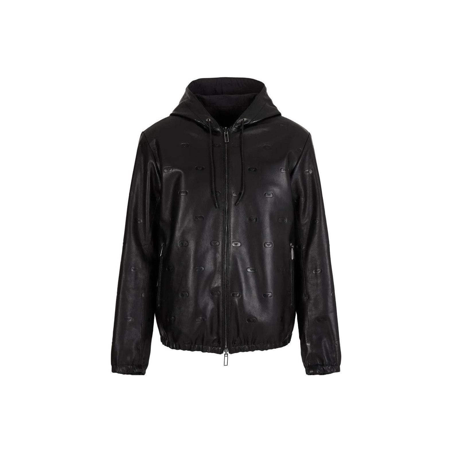Emporio Armani Emporio Armani Logo Hooded Leather Jacket Size S Size US S / EU 44-46 / 1 - 1 Thumbnail