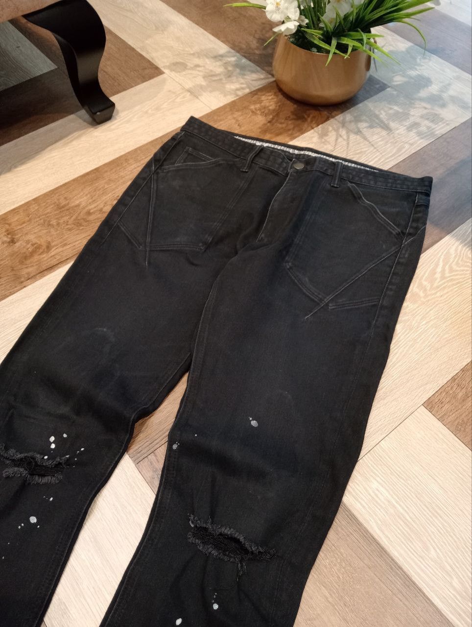 Number (N)ine NUMBER NINE JAPAN BLACK STRETCH ANKLE ZIP PANTS Size US 34 / EU 50 - 5 Thumbnail