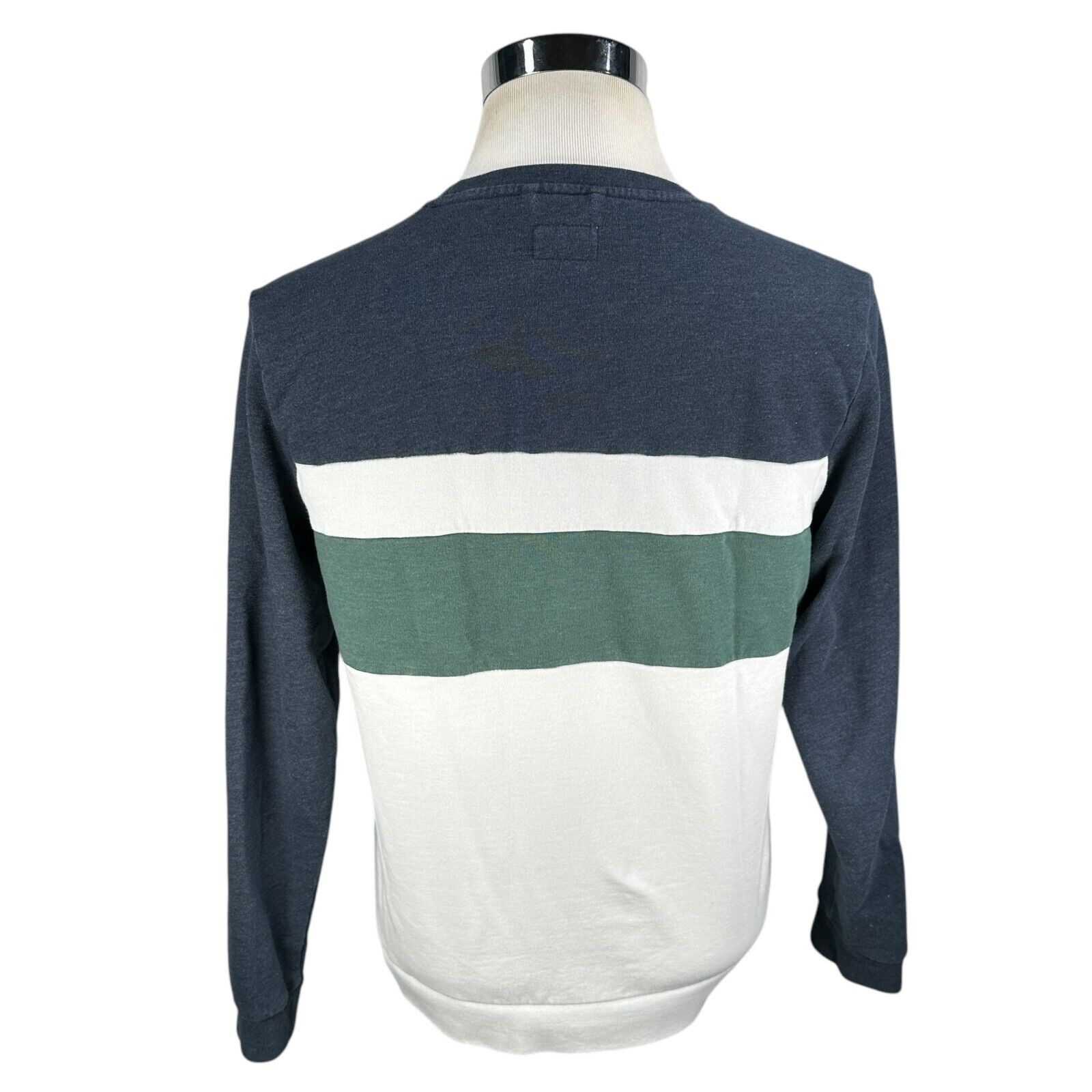 Marine Layer Marine Layer Fleece Sweatshirt Mens M Colorblock Green White Size US M / EU 48-50 / 2 - 5 Thumbnail