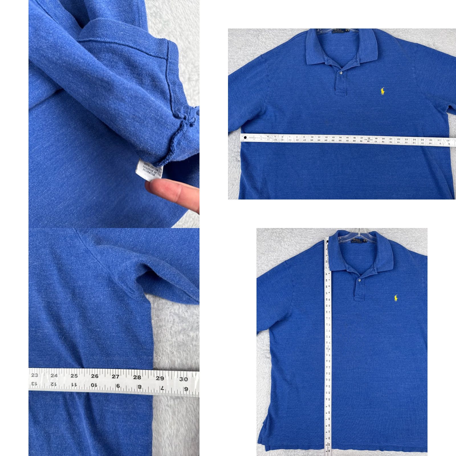 Ralph Lauren VINTAGE Ralph Lauren Polo Shirt Mens 4XL Tall Blue Short Sleeve Cotton Jersey Big & Tall Size US XXL / EU 58 / 5 - 8 Thumbnail
