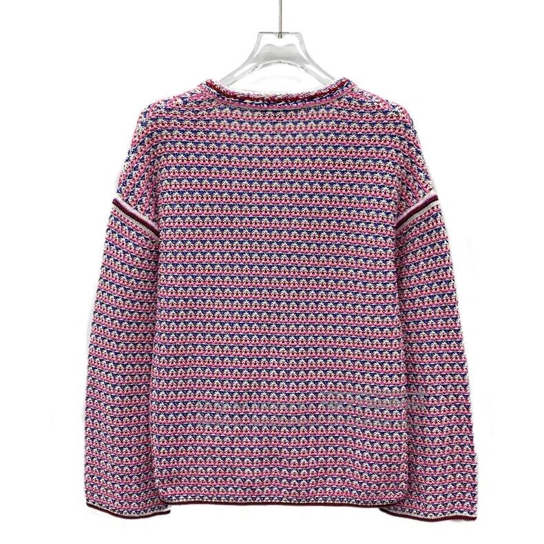 Chanel Chanel Pink cotton V-neck long-sleeved tweed knitted jacke Size XS / US 0-2 / IT 36-38 - 2 Thumbnail