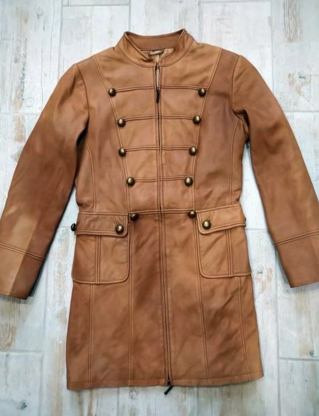 If Six Was Nine × Japanese Brand × Le Grande Bleu (L.G.B.) Vintage Japanese Napoleon Real Leather LGB Style Jacket Size US M / EU 48-50 / 2 - 2 Thumbnail