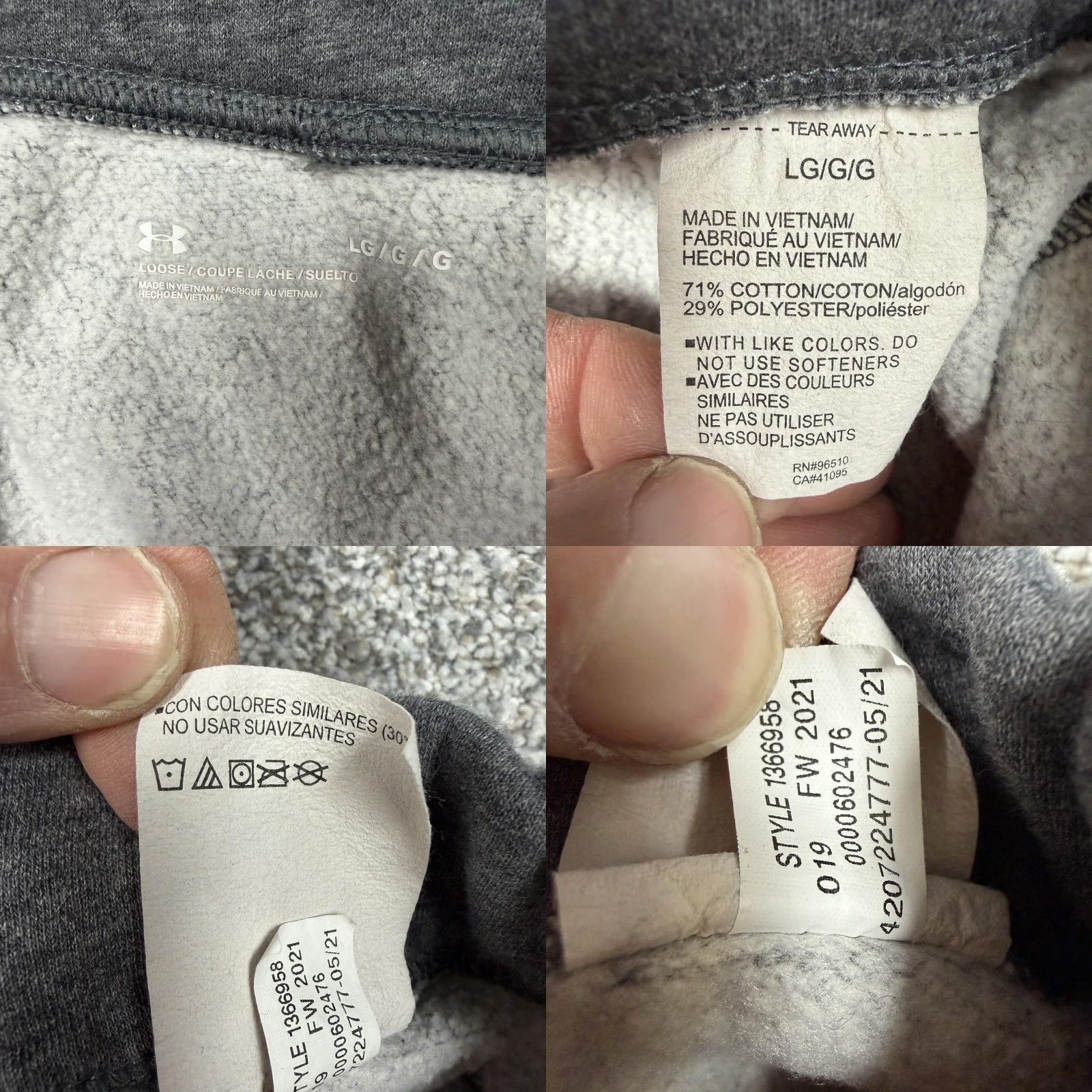 Under Armour Under Armour Pants Mens Large Gray Fleece Sweatpants Joggers 1366958 Size US 33 - 8 Thumbnail