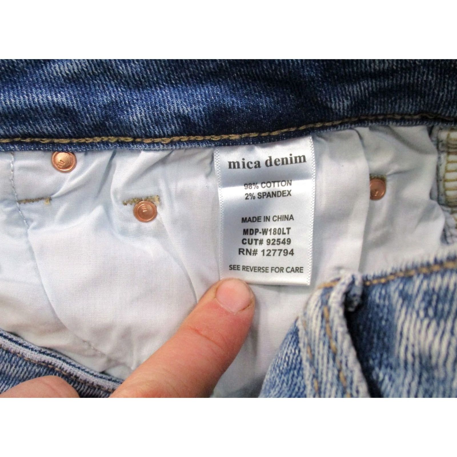 Vintage Mica Jeans Women's 31 High Rise Wide-Leg Denim Blue 5-Pocket Stretch Regular Inseam 31 Modern Bohemian Classic Size 24" / US 00 / IT 34 - 6 Thumbnail