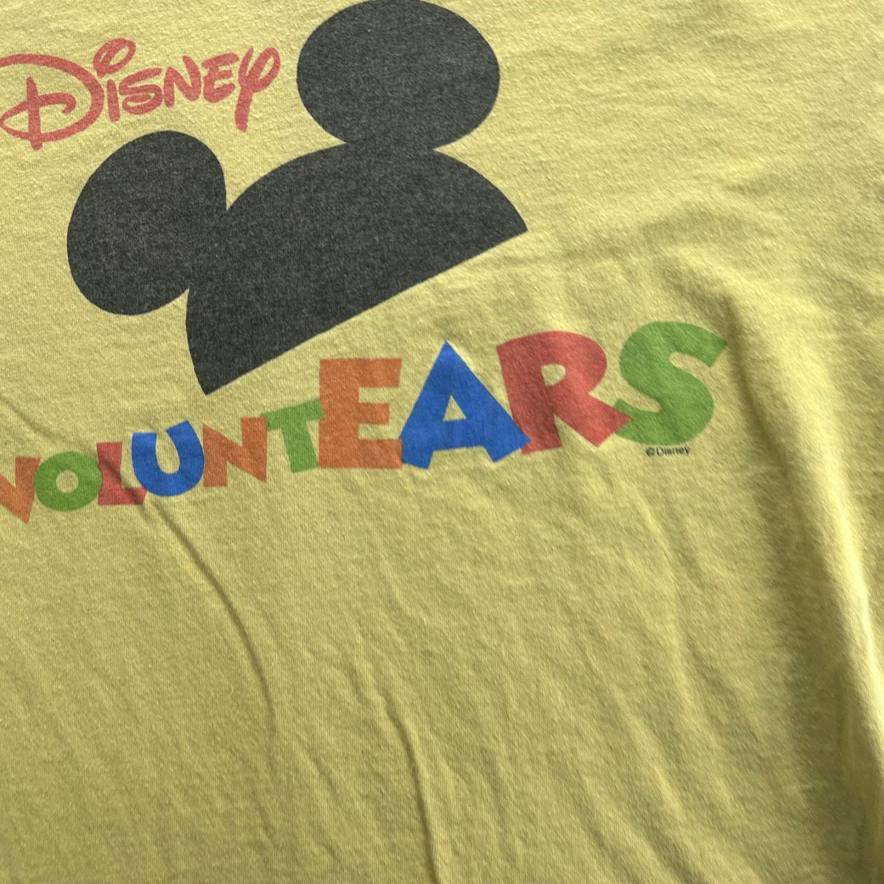 Anvil VINTAGE Anvil Disney VoluntEARS T-Shirt Mens Large Yellow Mickey Mouse 90s Graphic Print Size US L / EU 52-54 / 3 - 6 Thumbnail