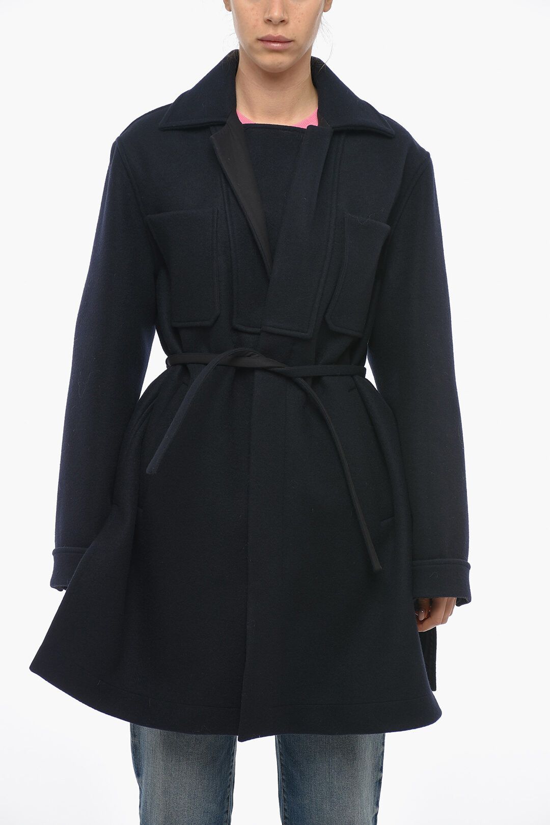 image of Jil Sander O1Dk11S0124 Coat In Blue, Women's (Size Small)