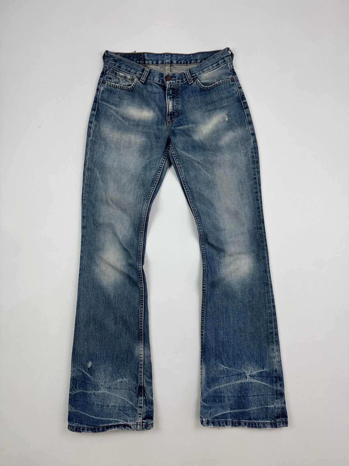 Levi's Y2K Vintage Levi’s 529 Distressed Flared Women’s Jeans Size 30" / US 8 / IT 44 - 1 Thumbnail