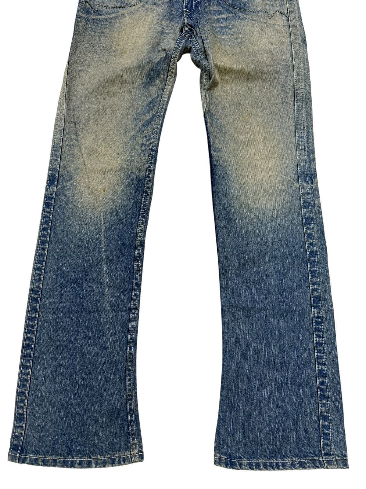 Japanese Brand Flared Jeans Blue Way Japan Acid Wash Rare Design Boot Cut Size US 30 / EU 46 - 5 Thumbnail