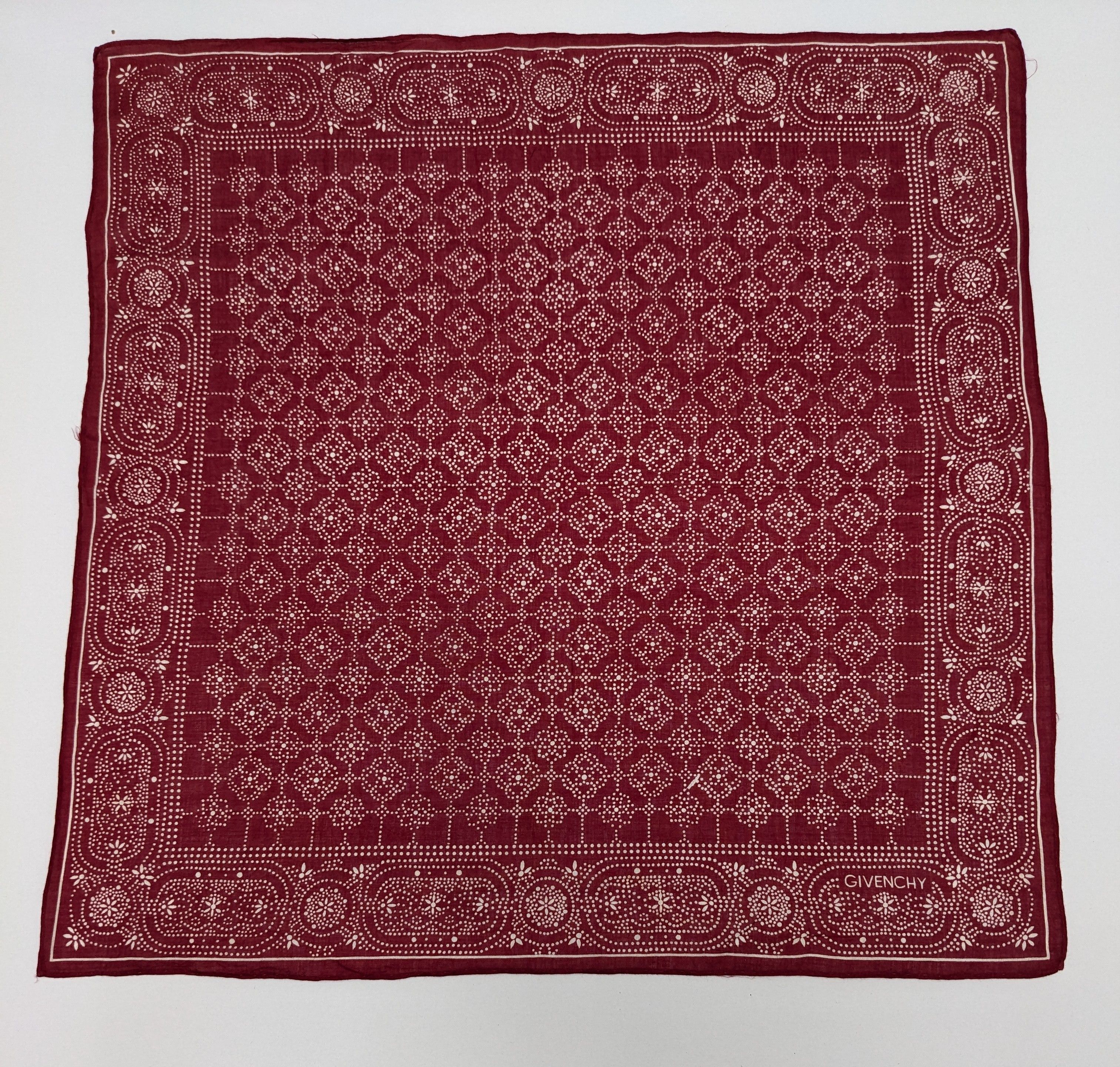 Givenchy Vintage Givenchy Burgundy Red Bandana Handkerchief Size ONE SIZE - 3 Thumbnail