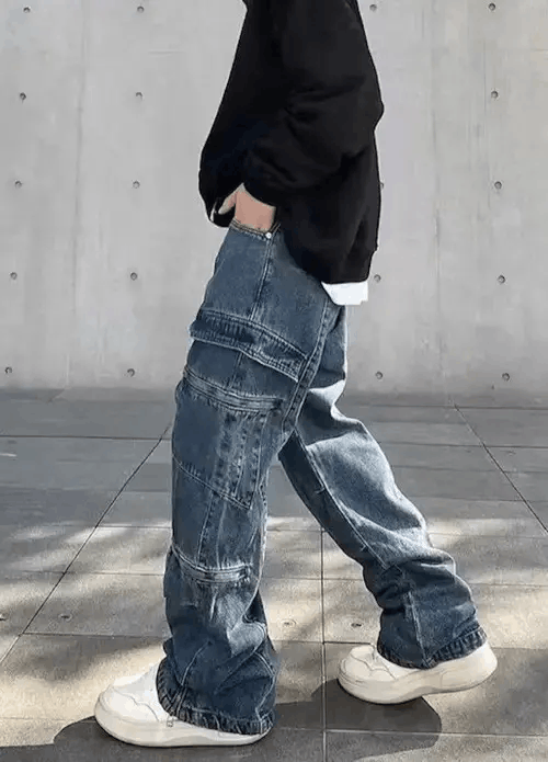 Japanese Brand × Jean Street wash baggy jeans Size US 34 / EU 50 - 4 Thumbnail