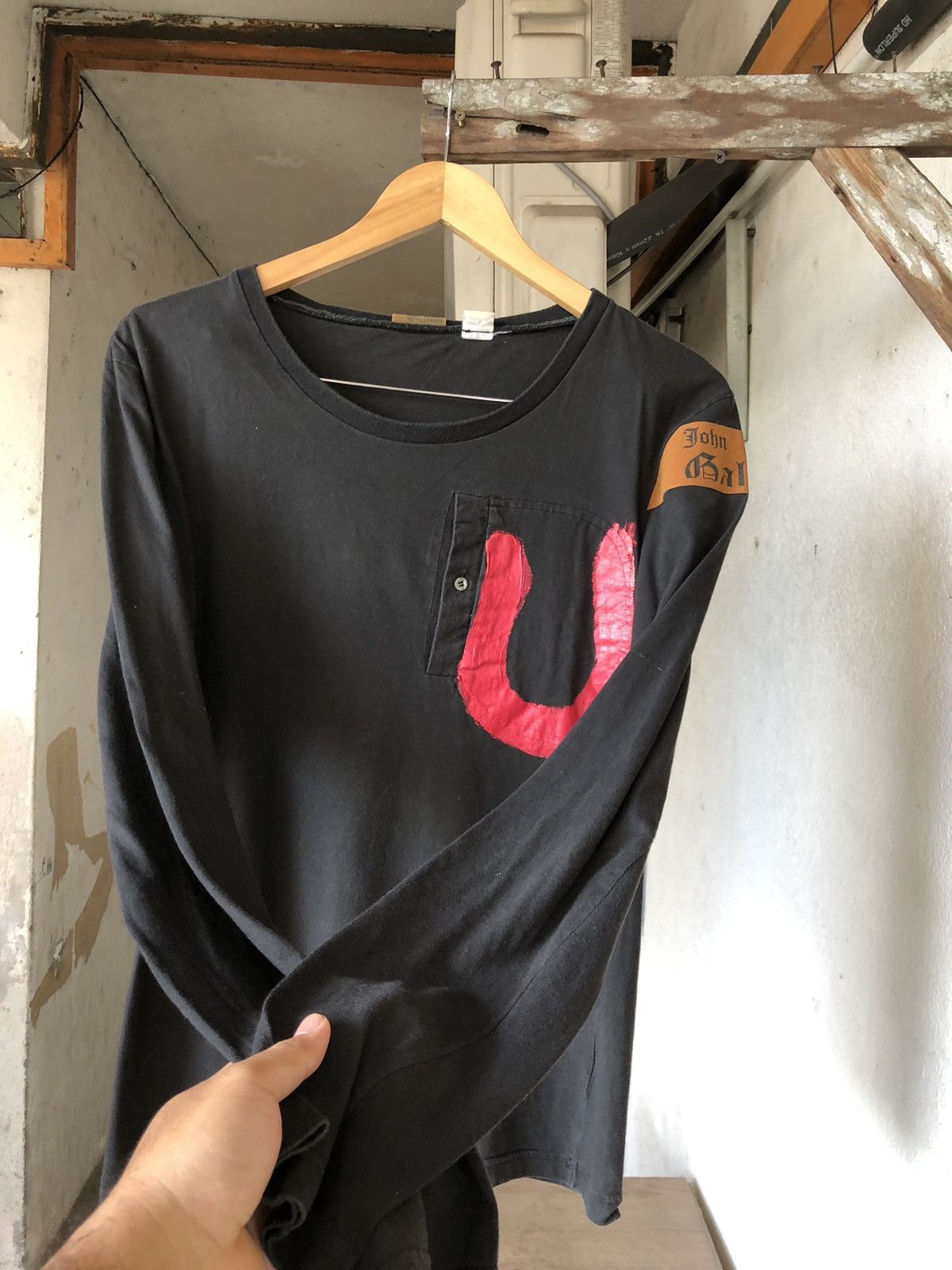 John Galliano Rare❗️Vintage 90s John Galliano Big Paint Design Long Sleeve Size US M / EU 48-50 / 2 - 12 Thumbnail