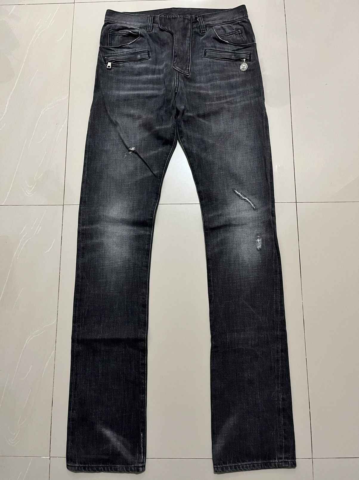 Balmain SS2011 BALMAIN BY DECARNIN EAGLE COIN SELVEDGE BIKER JEANS Size US 30 / EU 46 - 1 Thumbnail