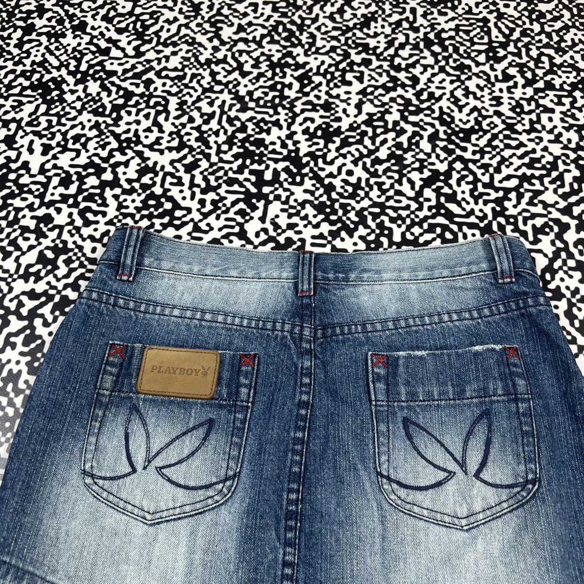 Playboy Vintage Y2K Playboy Sexy Style Denim Japanese Mini Skirt Size 28" / US 6 / IT 42 - 6 Thumbnail