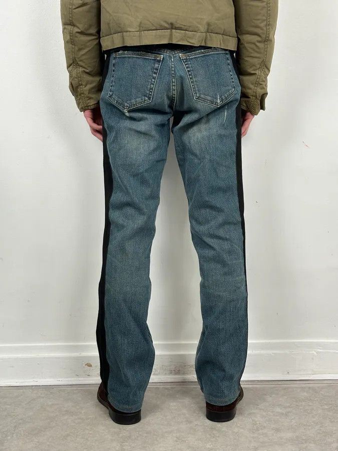 Roberto Cavalli 2000s Roberto Cavalli Blue Straight Contrast Side Stripe Denim Jeans Size US 32 / EU 48 - 4 Thumbnail