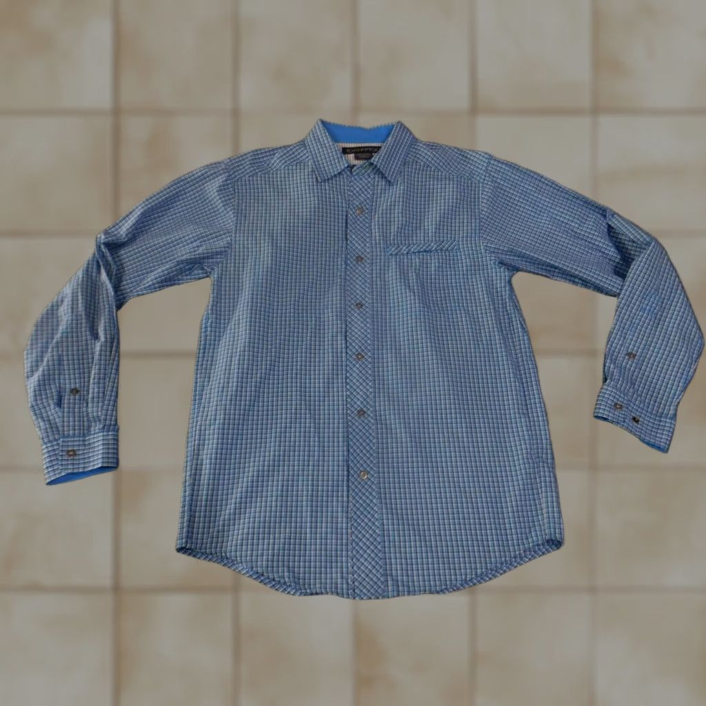 ExOfficio ExOfficio Shirt Mens Small Blue Plaid Lightweight Travel Outdoor Button-Up Long Sleeve Casual Size US S / EU 44-46 / 1 - 1 Thumbnail
