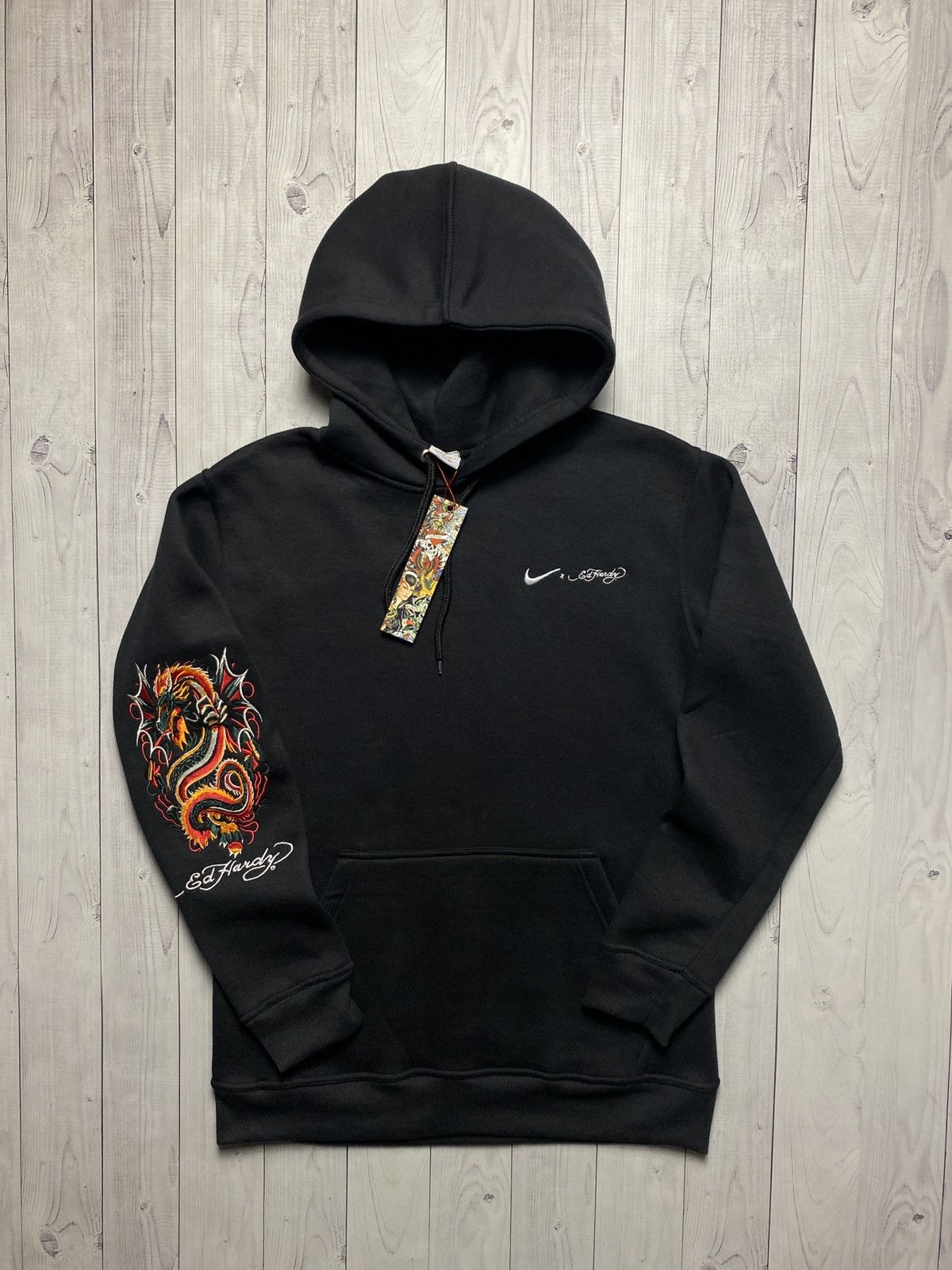 Vintage Ed Hardy hoodie logo rare custom size ML