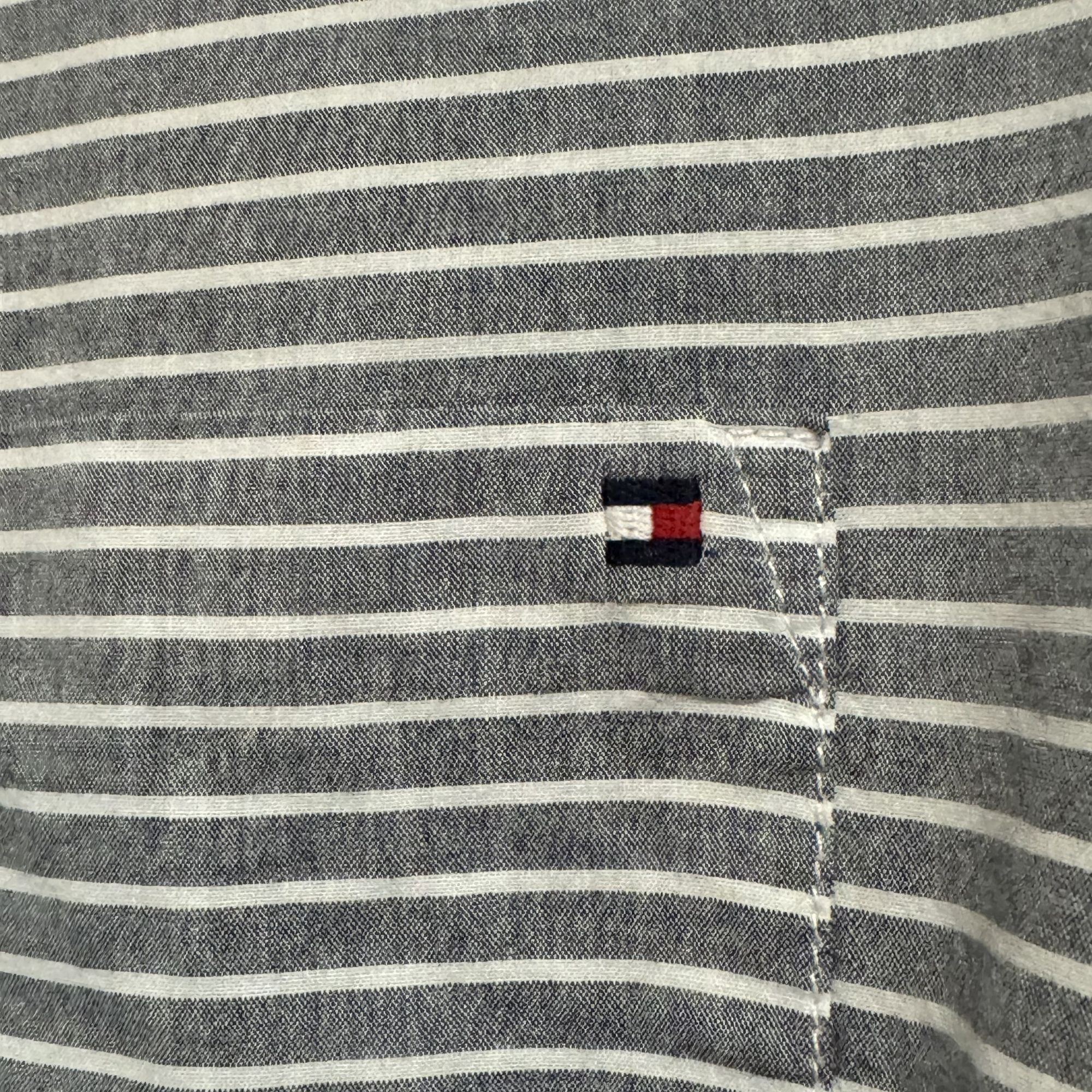 Tommy Hilfiger Tommy Hilfiger Gray Striped 3/4 Popover Women's Blouse Large Size L / US 10 / IT 46 - 4 Thumbnail