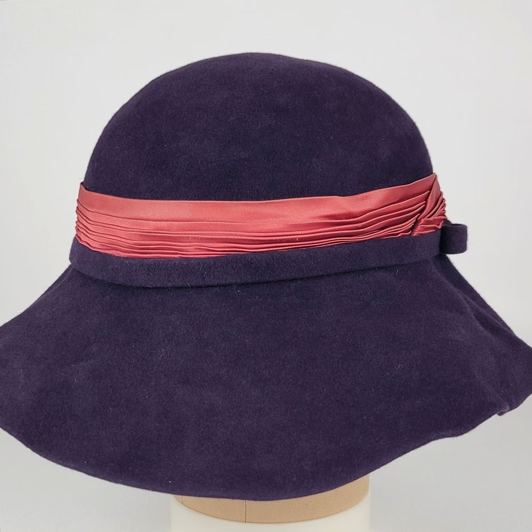 Vintage Betmar New York Hat Womens Purple 100% Wool Felt Cloche Boho, Women's — image 2 of 6