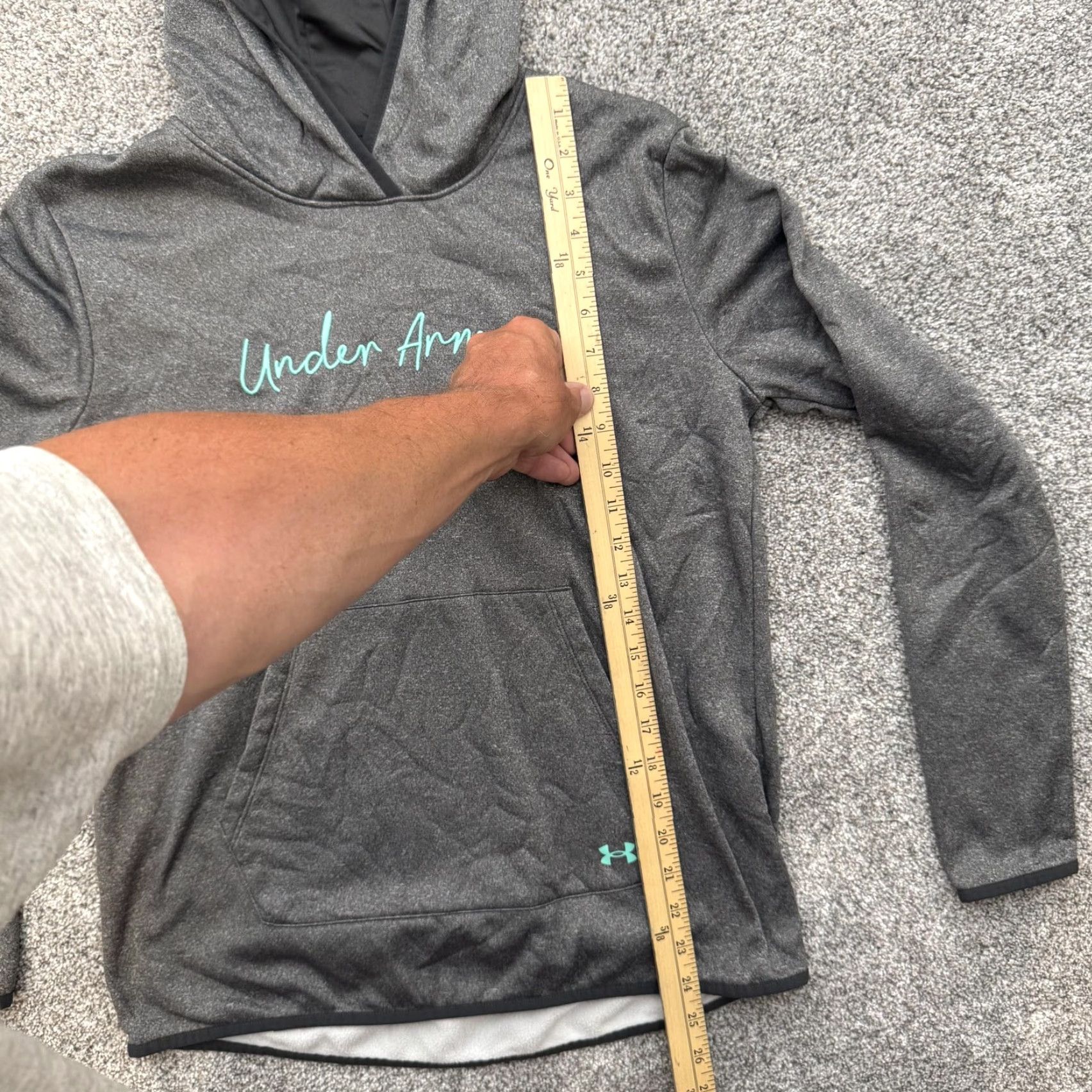 Under Armour Under Armour Hoodie S Cozy Casual Feminine Sporty Athleisure Soft Girl Script Women's Pullover Gray Size S / US 4 / IT 40 - 2 Thumbnail