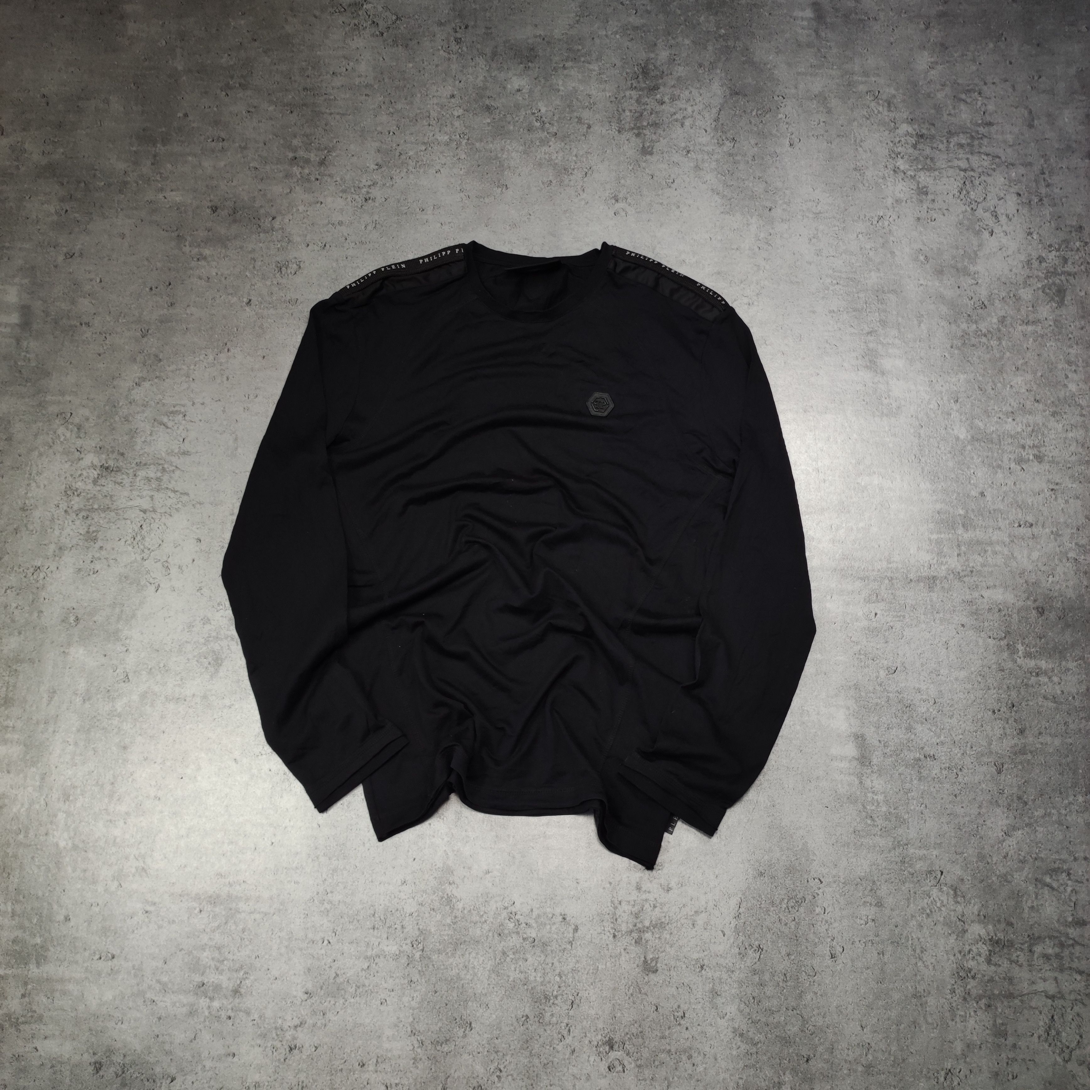 Philipp Plein RARE Philipp Plein Black Shoulder Logo Luxury Longsleeve Size US XL / EU 56 / 4 - 1 Thumbnail