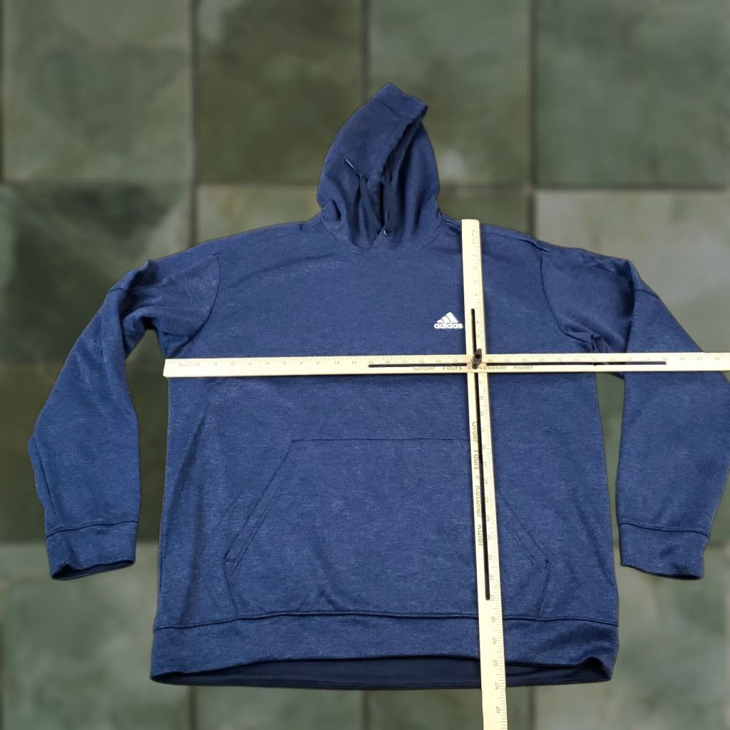 Adidas Adidas Hoodie Mens XL Blue Logo Hoodie Pullover Outdoor Casual Long Sleeve Knit Polyester Sweatshirt Size US XL / EU 56 / 4 - 1 Thumbnail