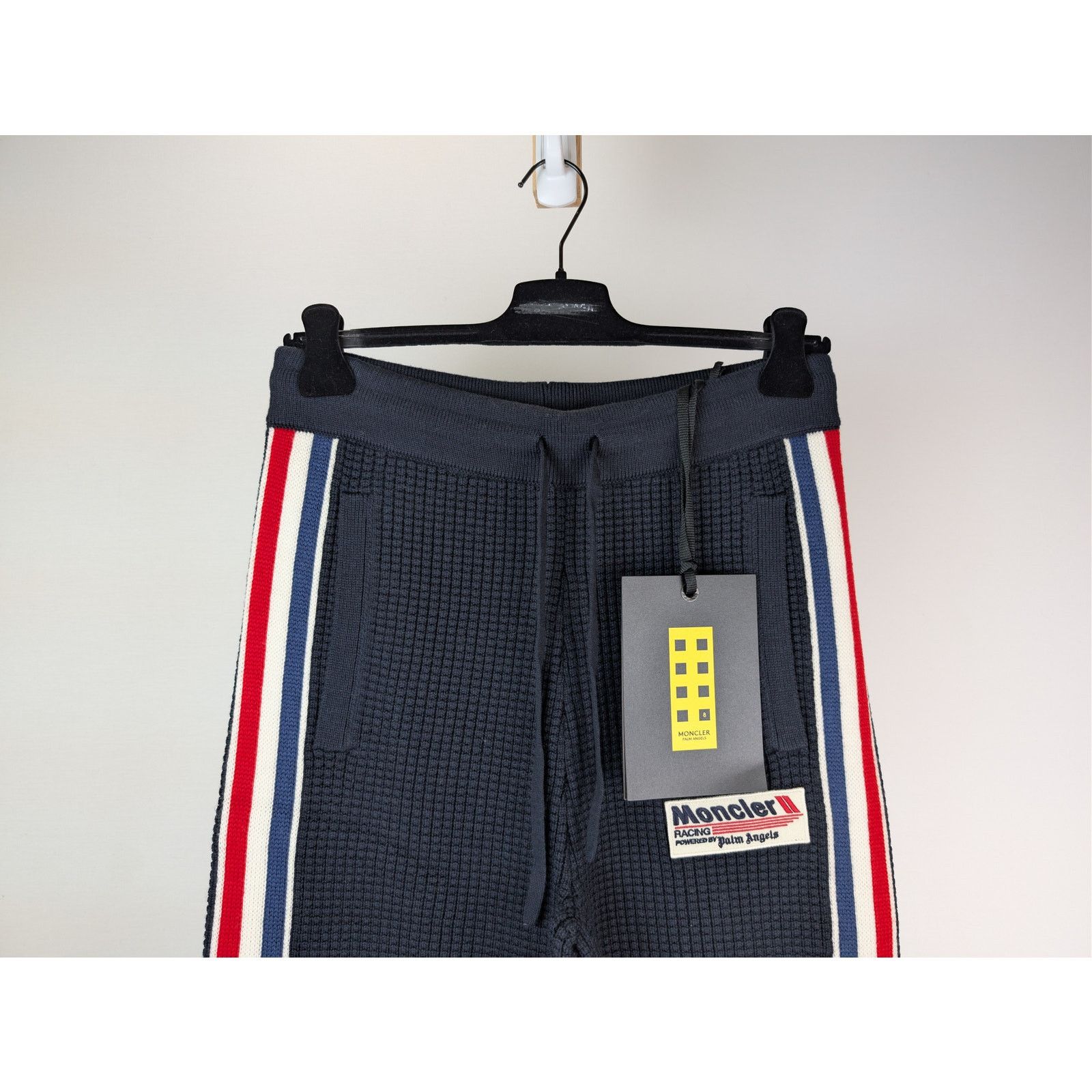 Moncler × Palm Angels o1rshd1 Knitwear Racing Track Pants in Navy Blue / White Size US 38 / EU 54 - 3 Thumbnail