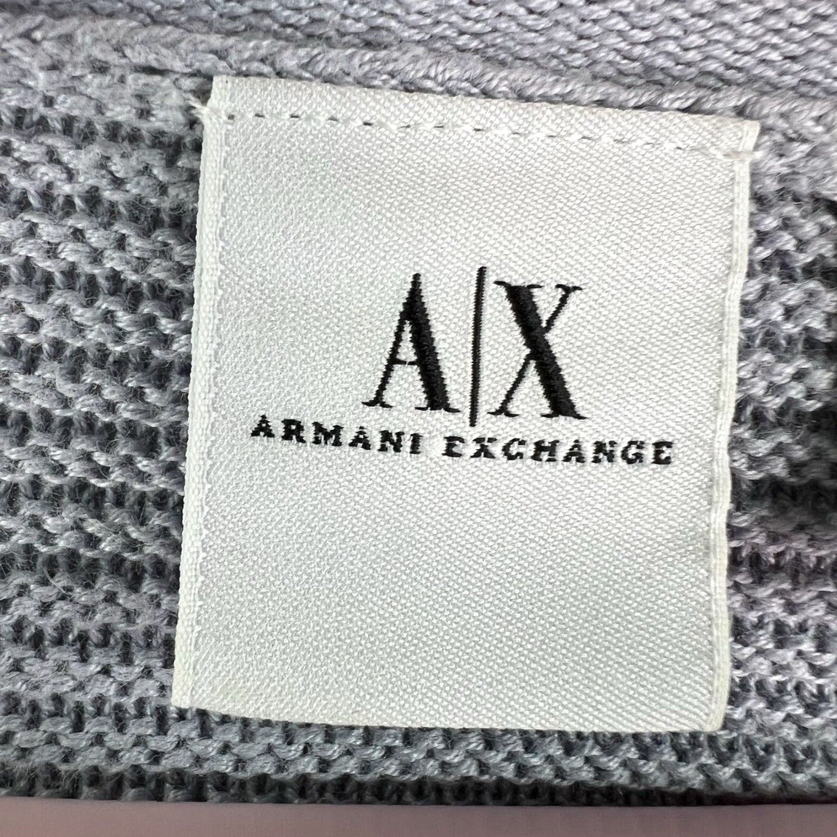 Armani Exchange Armani Exchange Ribbed Knit Sweater Shirt Mens Size L Gray Cable-Knit, Stripe, Logo, All Seasons, Designer, Fall/Winter Mens Size US L / EU 52-54 / 3 - 4 Thumbnail