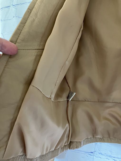 Other Y2K Tan Fitted Zip up Lamb Leather Women's Jacket sz 10 Size L / US 10 / IT 46 - 3 Thumbnail