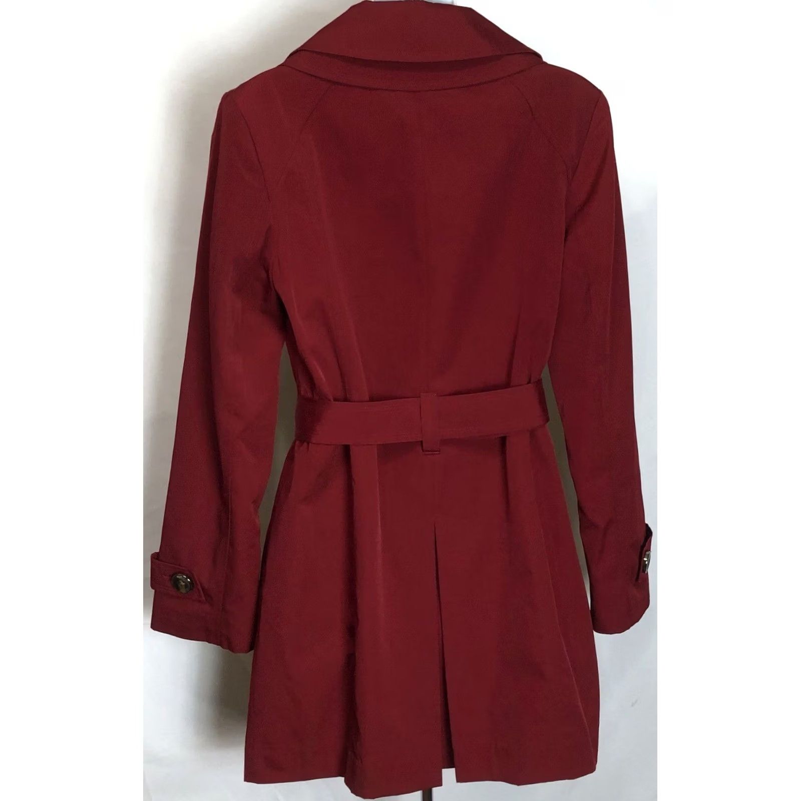Liz Claiborne Liz Claiborne Rain Coat Coat S Red 3 Button Belted Midi Trench Glam Career Women B Size S / US 4 / IT 40 - 4 Thumbnail