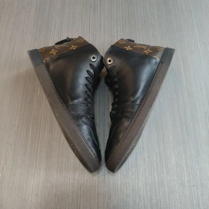 Louis Vuitton Louis Vuitton Black Mid-Top Zip Leather Shoes -2508 Size US 7.5 / EU 40-41 - 6 Thumbnail