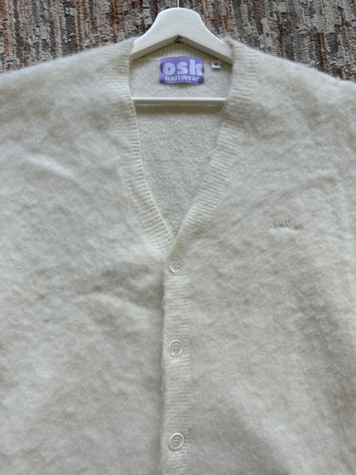Other Osh.FC Mohair Fuzzy White Cardigan Knit Size US M / EU 48-50 / 2 - 3 Thumbnail