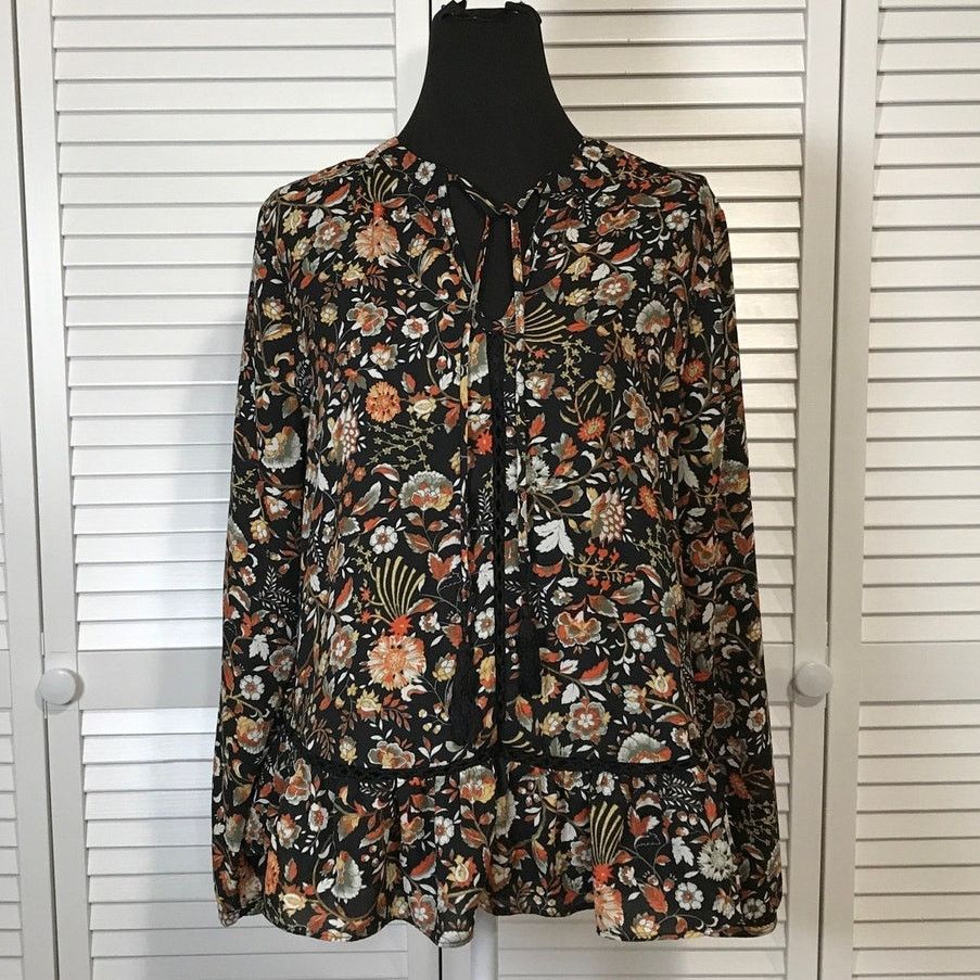 Other a.n.a. A New Approach Boho Floral Embroidered Blouse PL Size L / US 10 / IT 46 - 1 Thumbnail