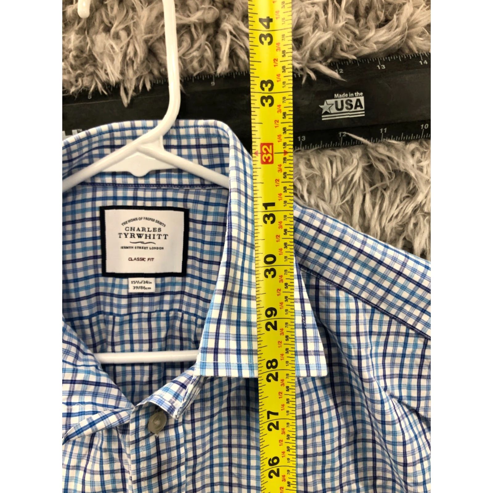 Charles Tyrwhitt Charles Tyrwhitt Shirt Size 15.5 Mens Long Sleeve Spread Collar Blue Classic Fit Size US L / EU 52-54 / 3 - 6 Thumbnail