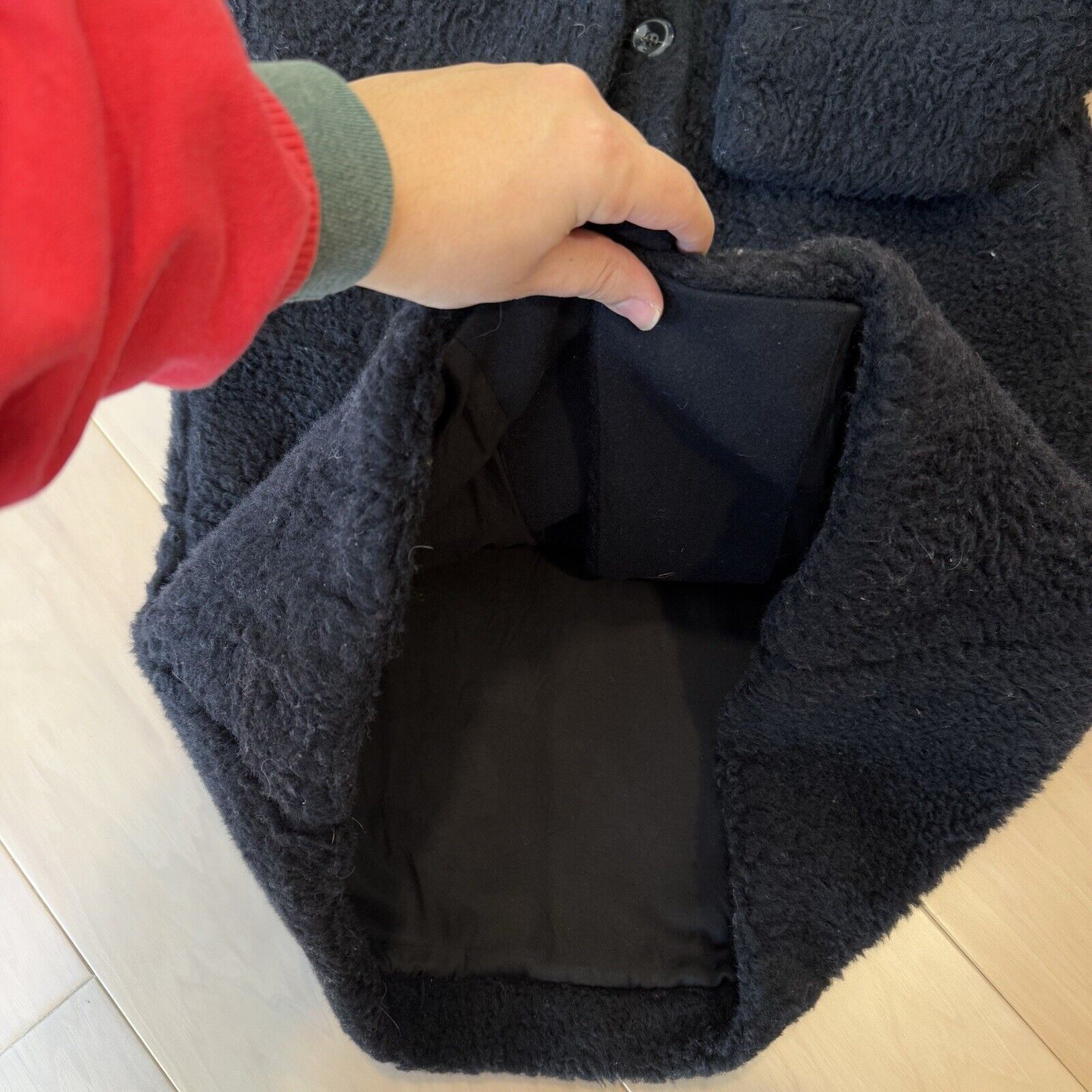 A.P.C. APC Shearling Jacket 34 Black Wool Cotton Long Tench Sherpa Size US M / EU 48-50 / 2 - 6 Thumbnail