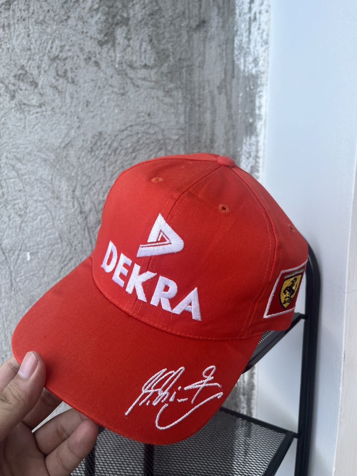 Ferrari Vintage 1990s Ferrari Formula 1 Michael Schumacher Dekra Cap Size ONE SIZE - 2 Thumbnail