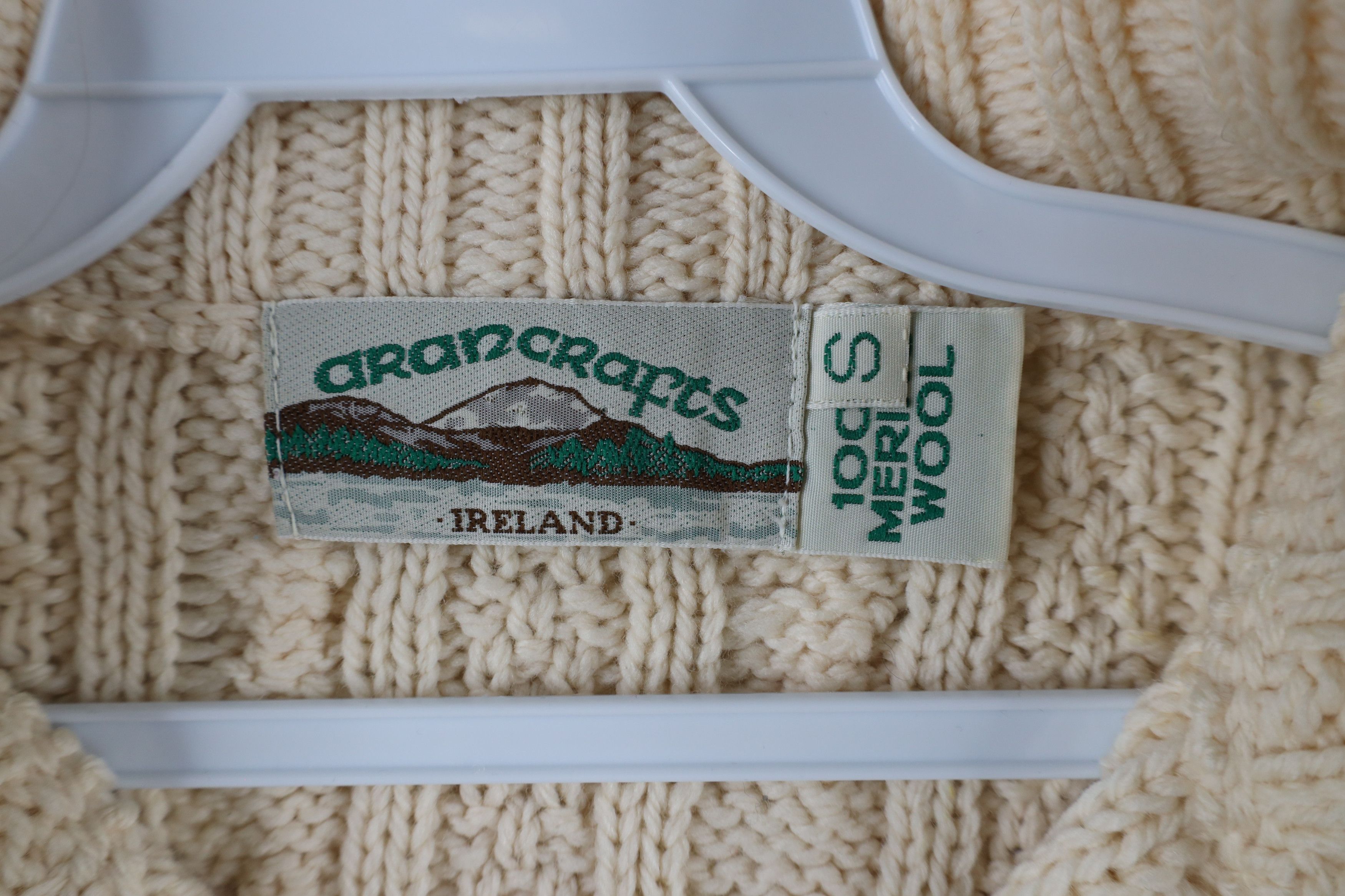 Vintage Vintage 90s Irish Wool Fisherman Knit Full Zip Sweater Size S / US 4 / IT 40 - 7 Thumbnail
