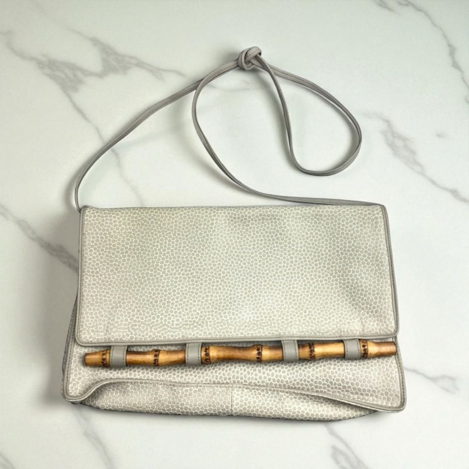 Neiman Marcus Vintage Desmo Neiman Marcus Ivory Textured Leather Crossbody Size ONE SIZE - 1 Thumbnail