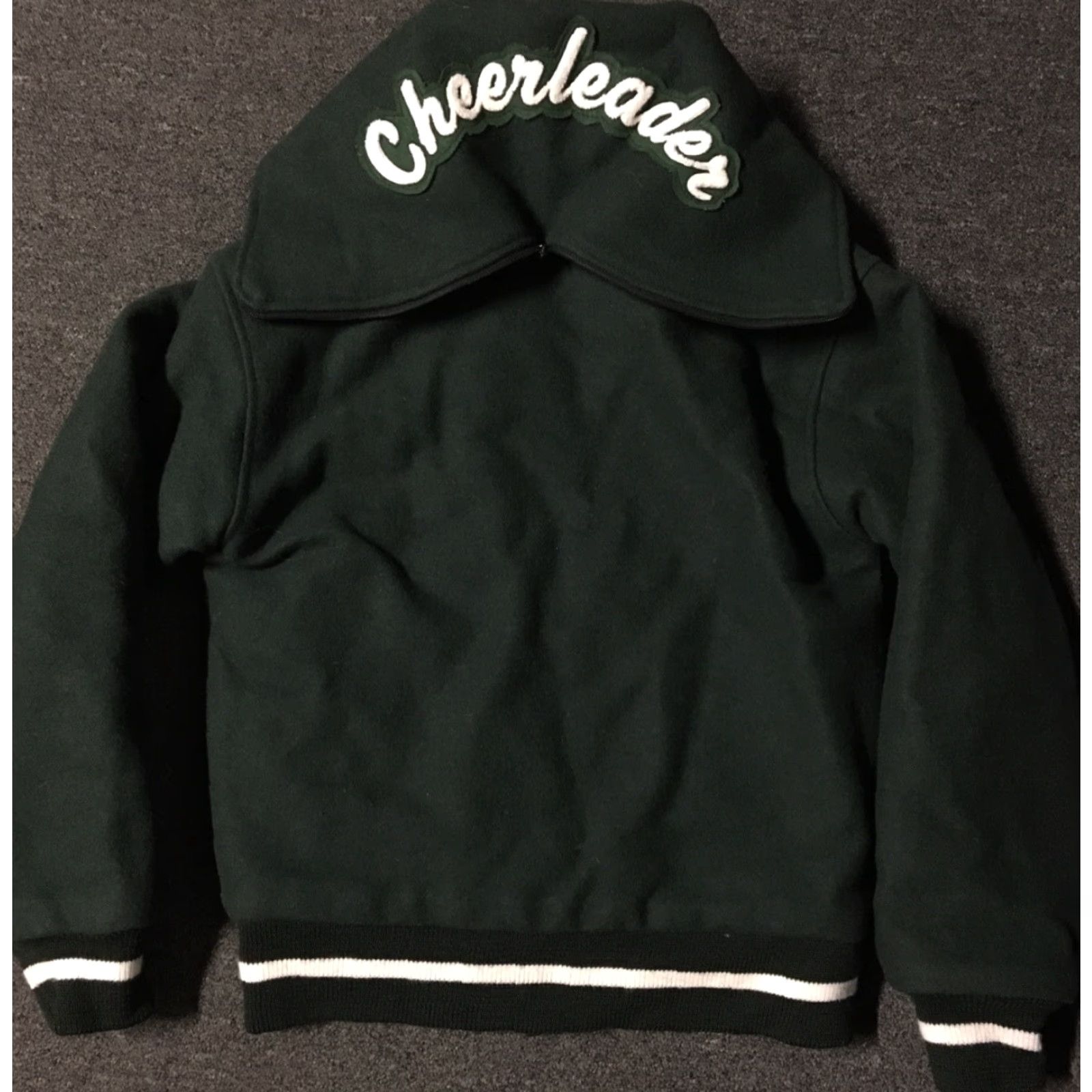 Vintage VINTAGE Cheerleading Varsity Jacket S USA Green Wool Striped Bomber Letterman 90s Sports Football Track School College High School Men's Size US S / EU 44-46 / 1 - 2 Thumbnail