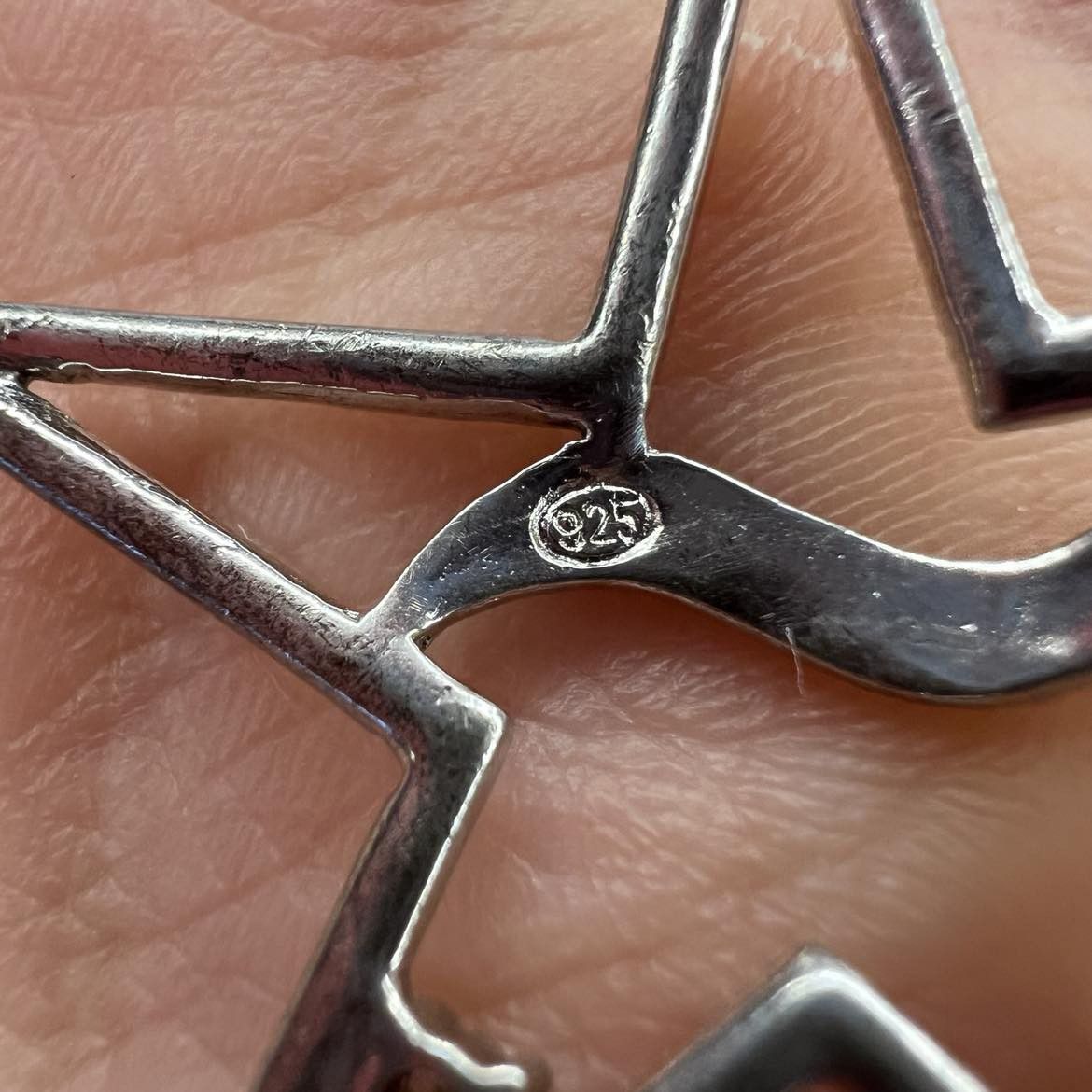 Vintage Vintage Fashion Jewelry Sterling Silver 925 Pendant Star Size ONE SIZE - 5 Thumbnail