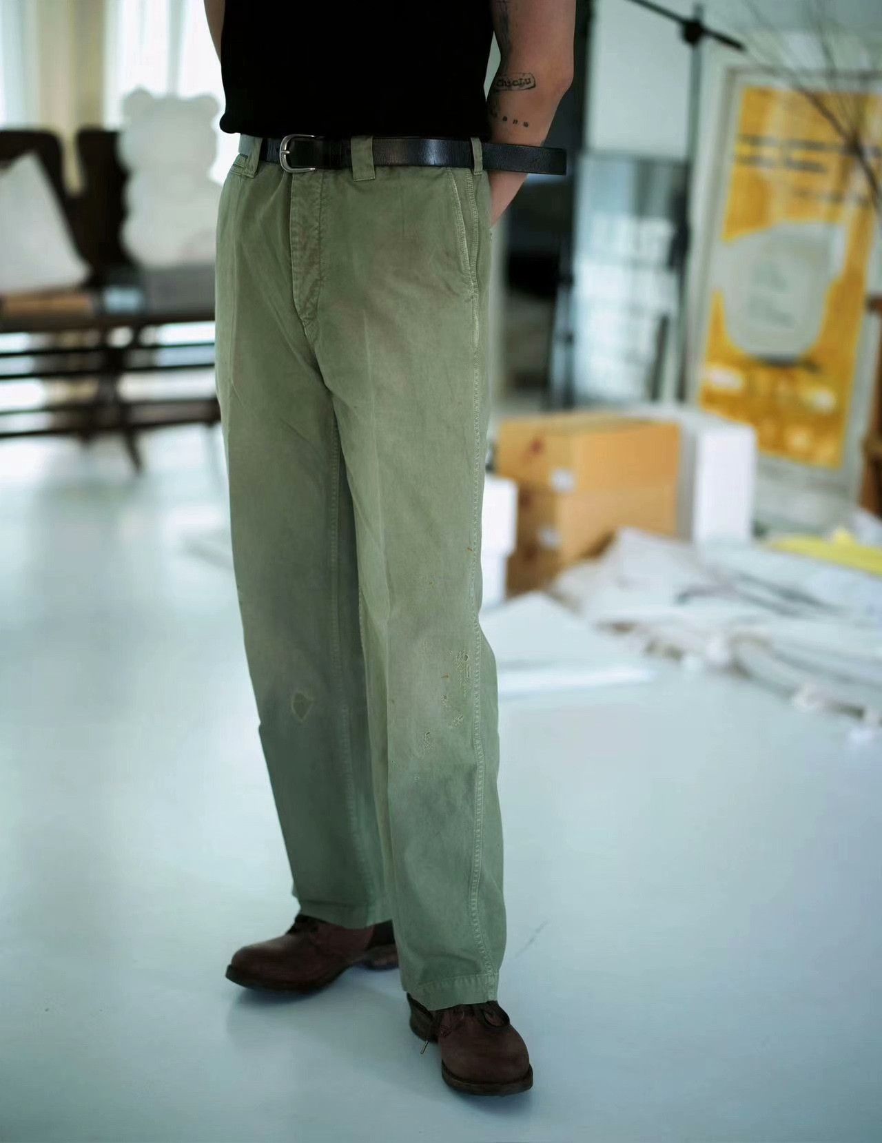 Visvim VISVIM Wide Chino Pants Green Size US 28 / EU 44 - 1 Thumbnail
