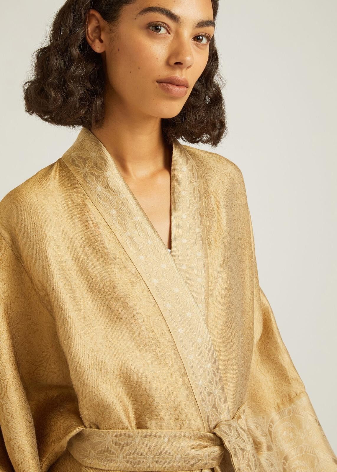 Loro Piana o1srvl11e0525 FAN0136 Silk/Linen Kasey Coat in Golden Size M / US 6-8 / IT 42-44 - 4 Thumbnail