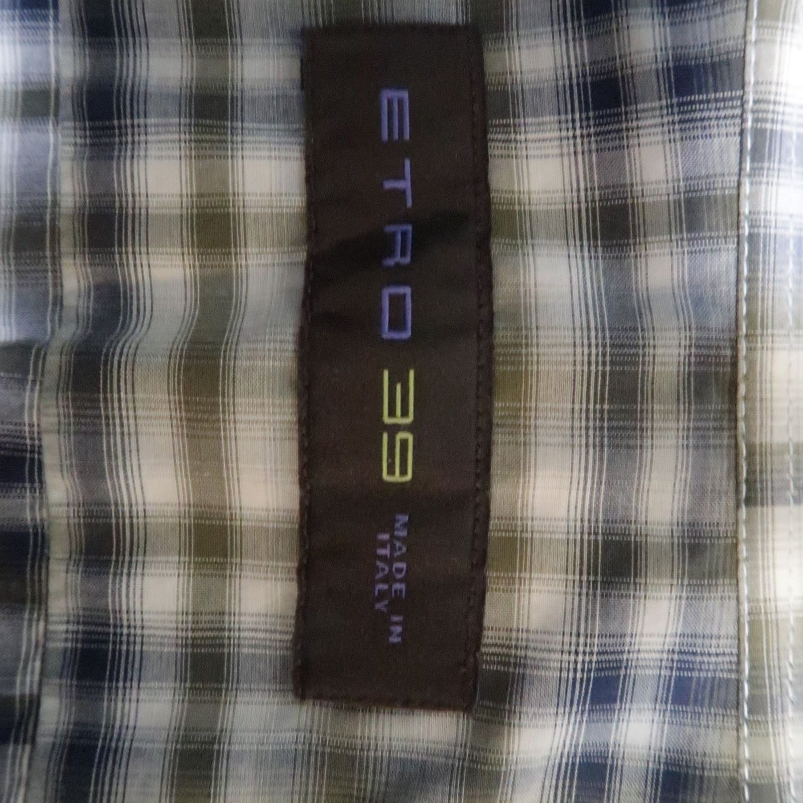 Etro ETRO Size S Olive & Navy Plaid Button Up Long Sleeve Shirt Size US S / EU 44-46 / 1 - 5 Thumbnail